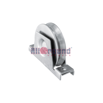 Groefwiel enkel gelagerd met V-groef, 20 mm met beugel