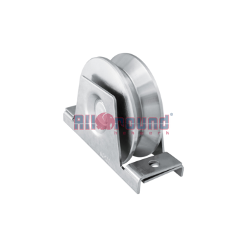 Groefwiel dubbel gelagerd met V-groef, 30 mm met beugel