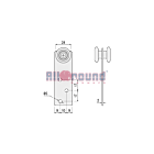 Hangrol met 2 Nylon Wielen en Montageplaat van 28 mm