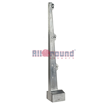 Aluminium prikkeldraadhouder recht 60x60 mm – 3 draden